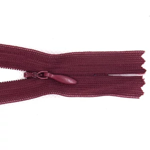 Rejtett cipzár 60 cm  - bordó - 10