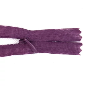 Rejtett cipzár 25 cm  - padlizsán  - 17