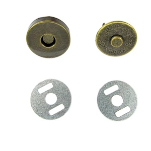 Fém mágneszár - antik -  5 pár - 14mm