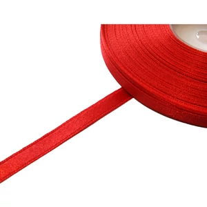 Szatén szalag 6 mm - piros