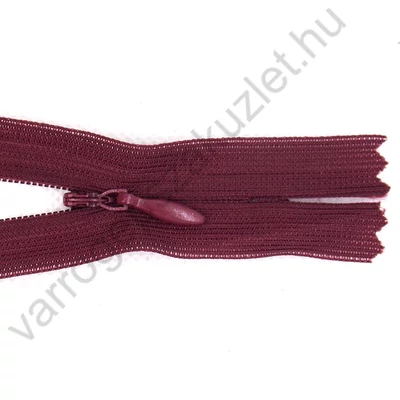 Rejtett cipzár 25 cm  - bordó - 10