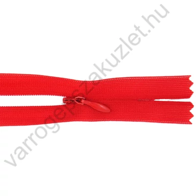 Rejtett cipzár 60 cm  - piros 9