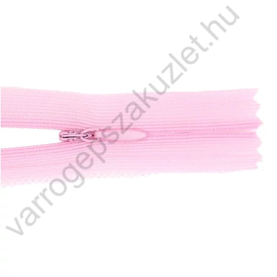 Rejtett cipzár 60 cm  - világos rózsaszínű - 12