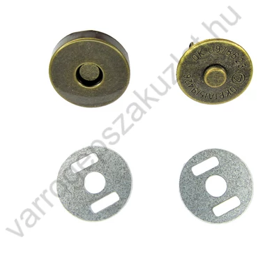 Fém mágneszár - antik -  5 pár - 14mm