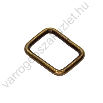 Téglalap 20 mm antikolt fém