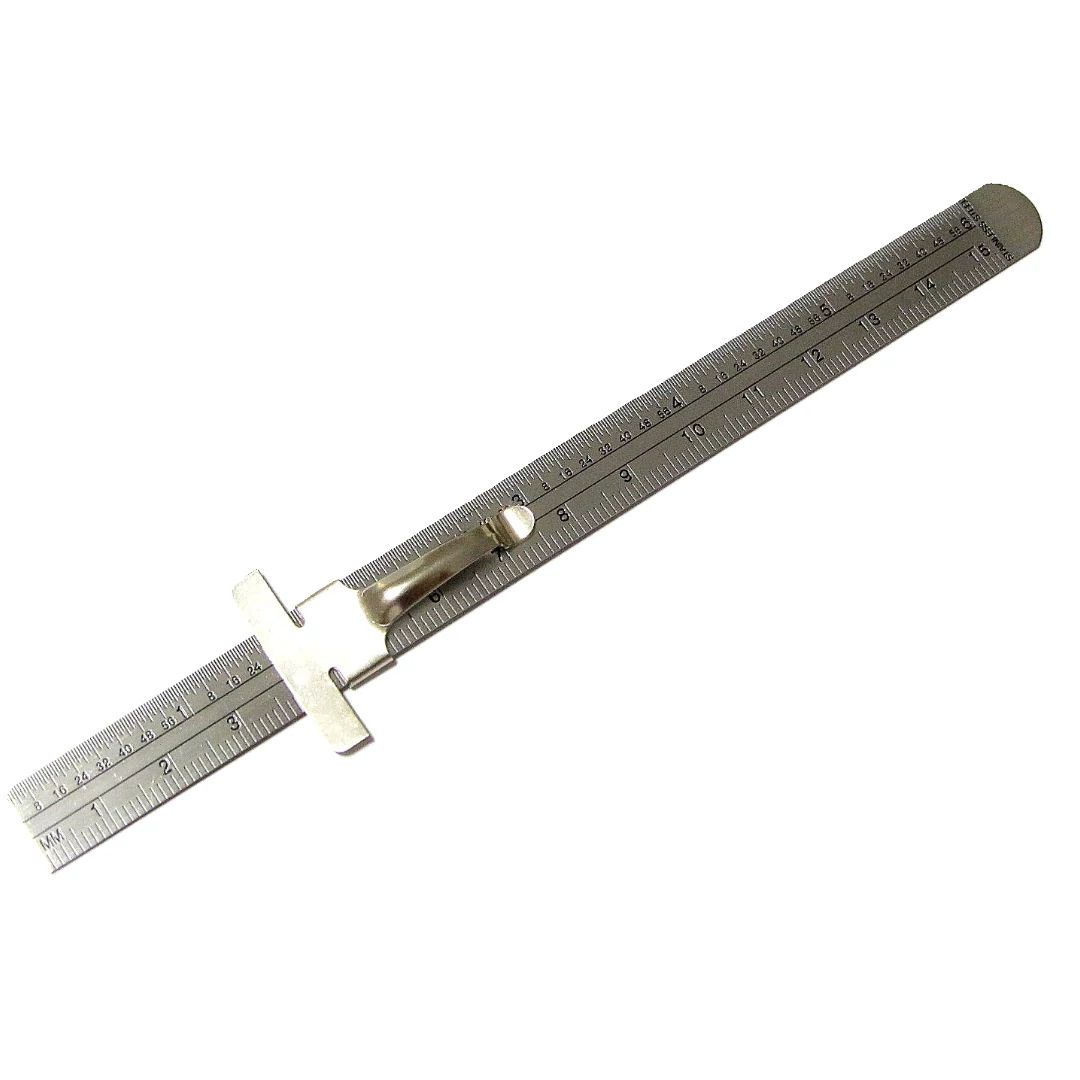 Fém, 15 cm, állítható, tolómérős vonalzó  - 311ME