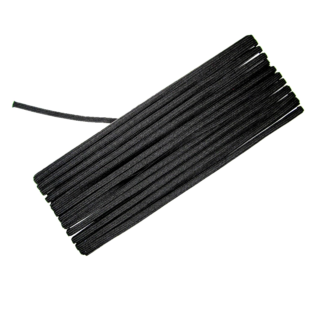 5 mm széles fekete bordázott gumi - 33 méter