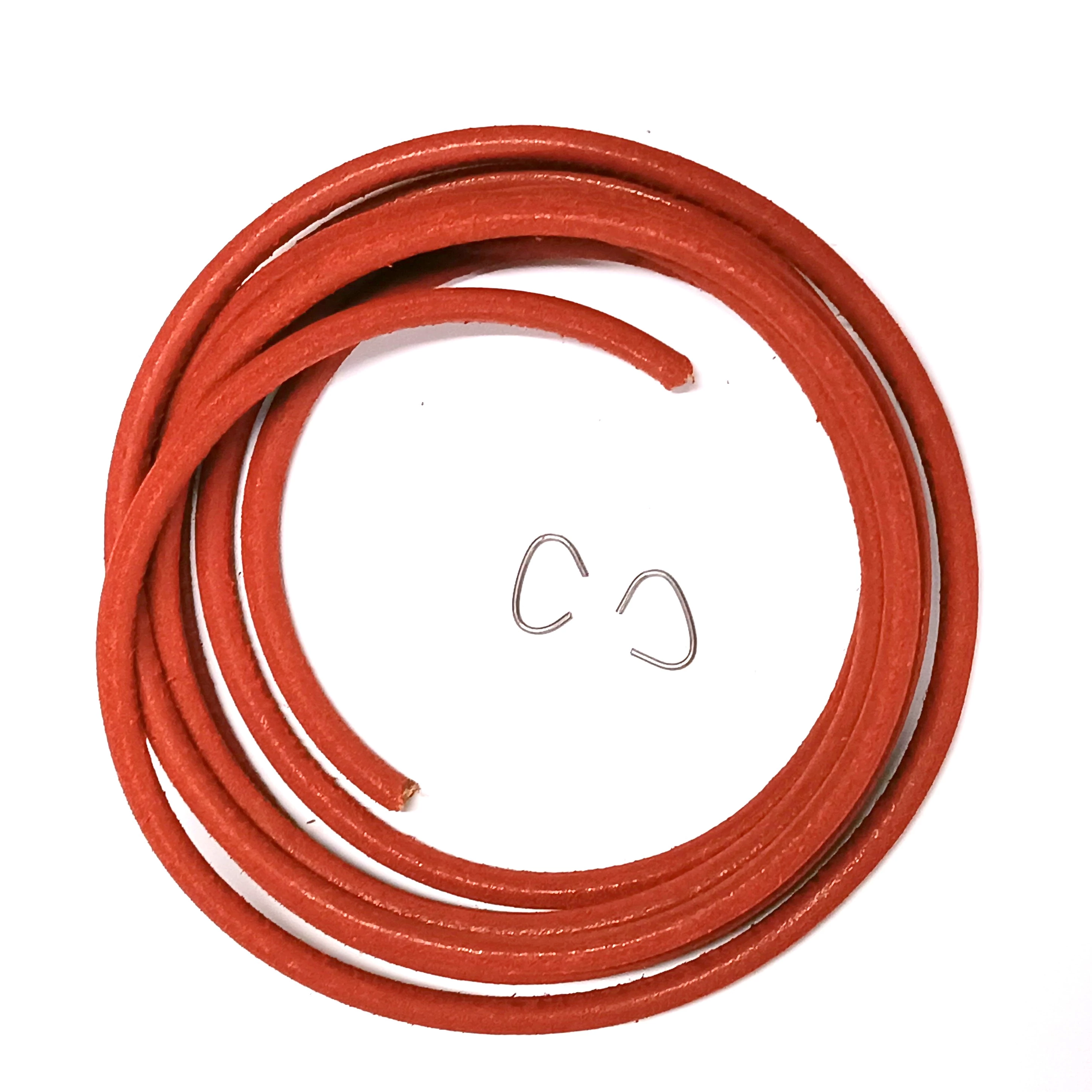 Bőrszíj 5 mm vastag, 2 méter szíj + 2 db szíjkapocs