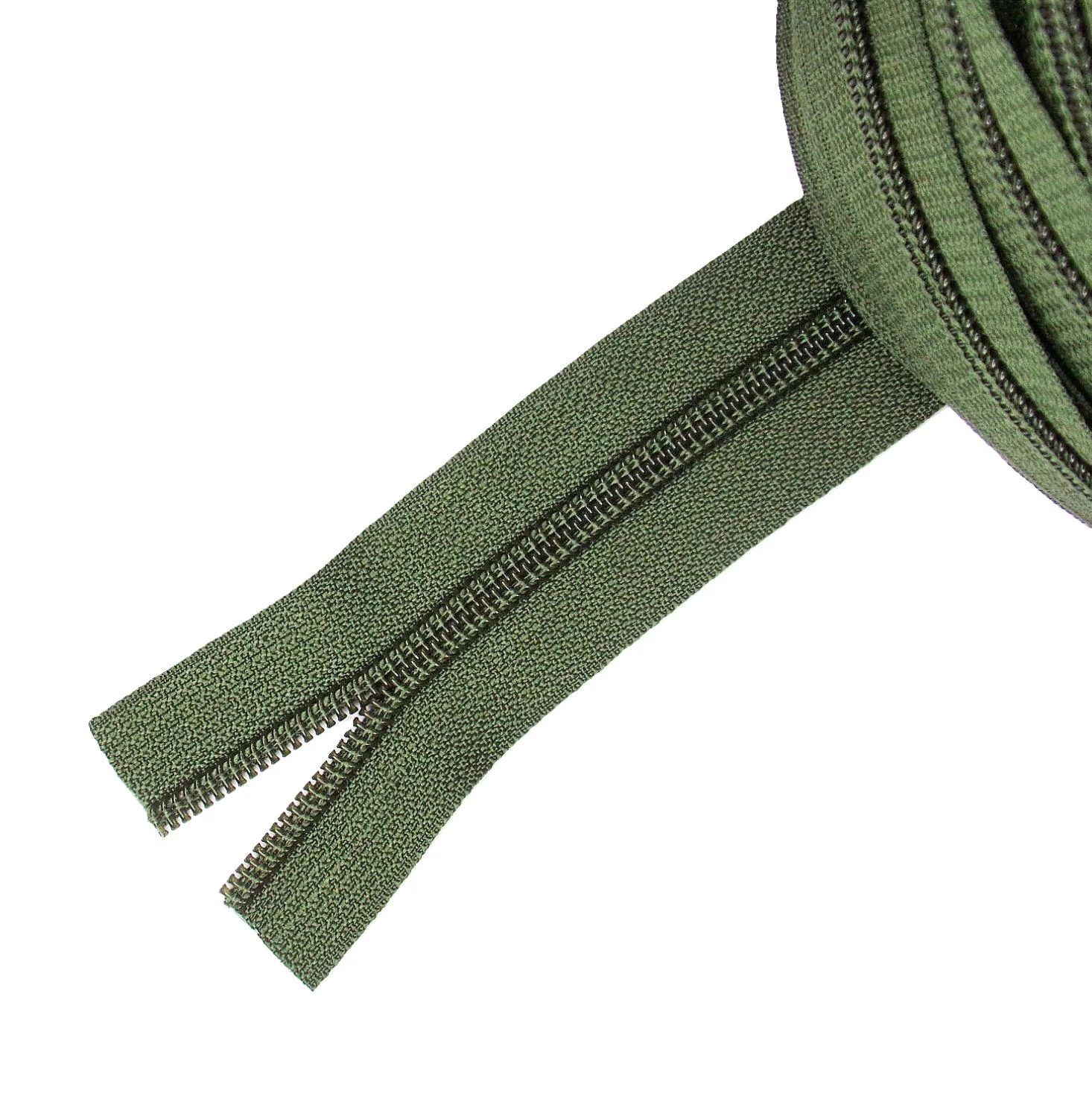 RT-10 vastagfogú spirál, kekizöld, méteres cipzár - 305