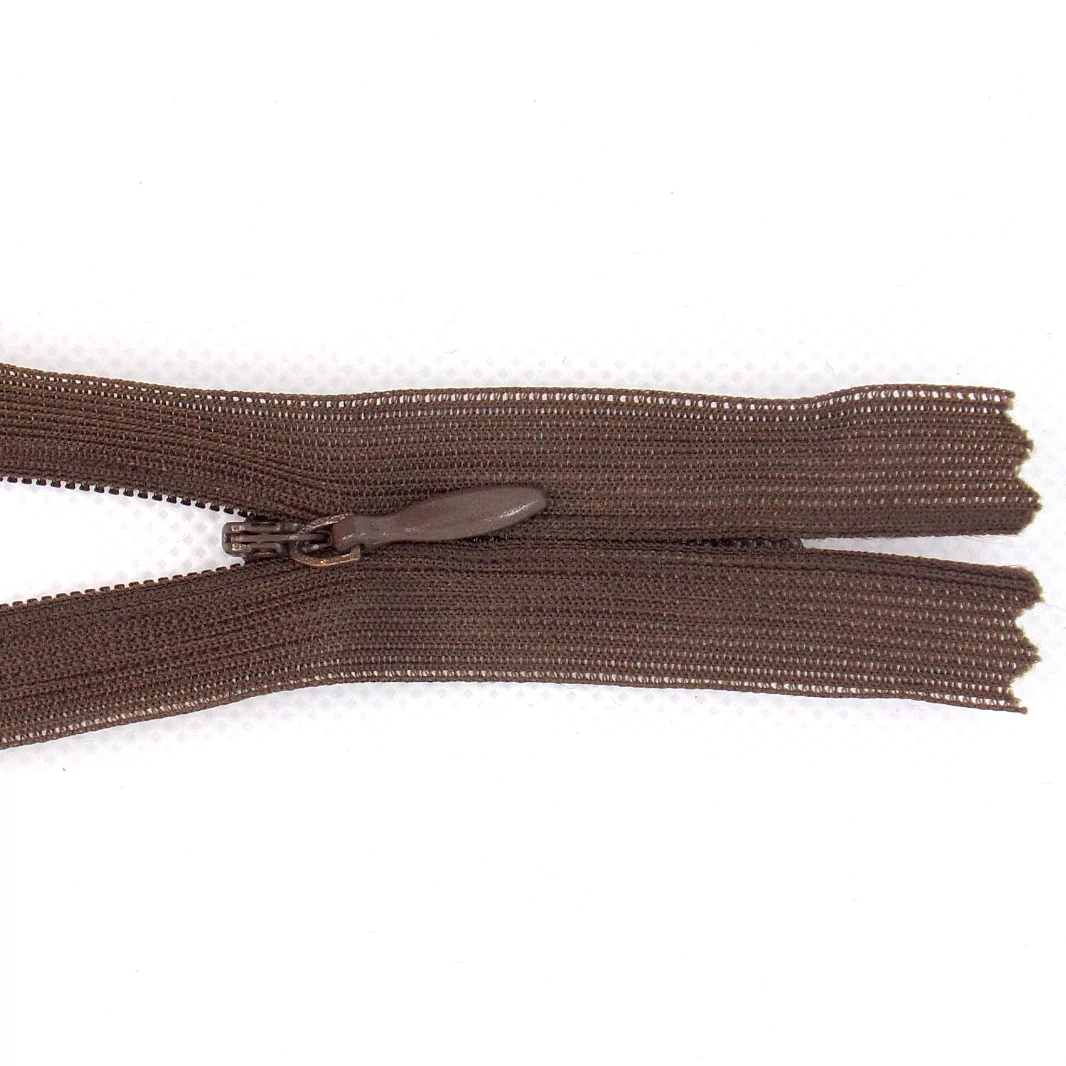 Rejtett cipzár 35 cm  - sötét barna - 33