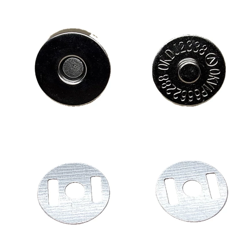 Fém mágneszár - króm -  5db - 18mm
