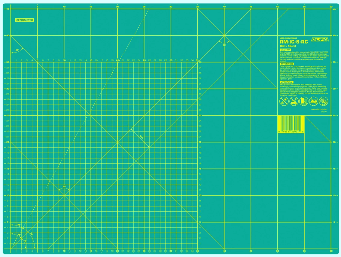 Olfa 60x45cm vágólap zöld  - RM-IC-S-RC