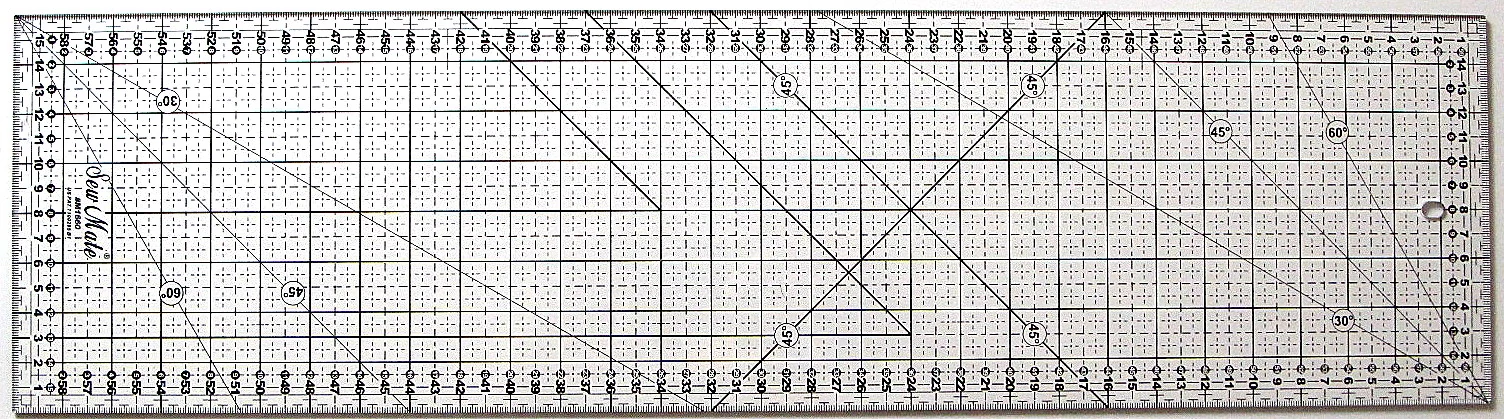 Sew Mate 16x60 cm vonalzó  - fekete - M1660BK