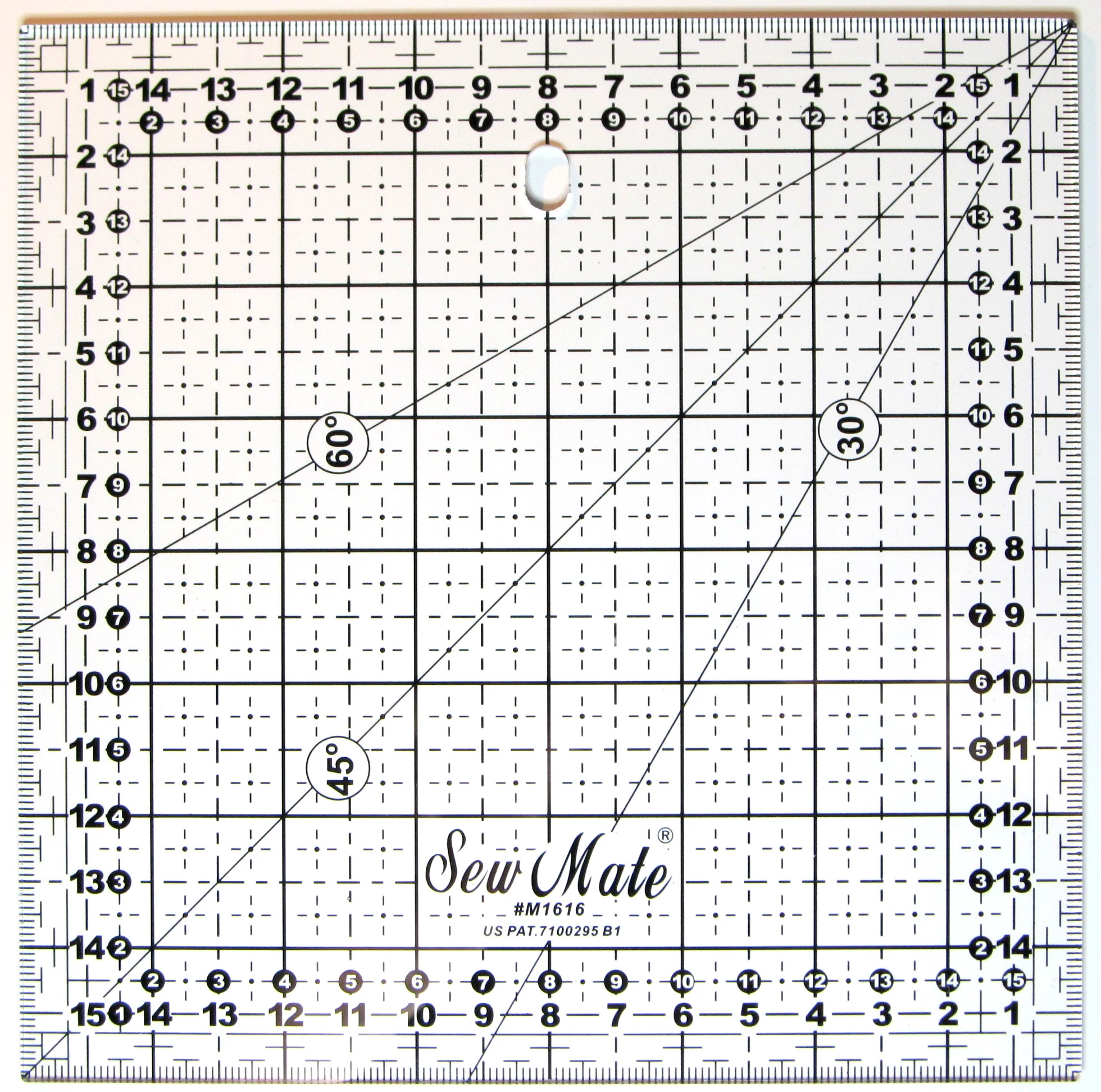 Sew Mate 16x16 cm fekete  vonalzó - M1616BK