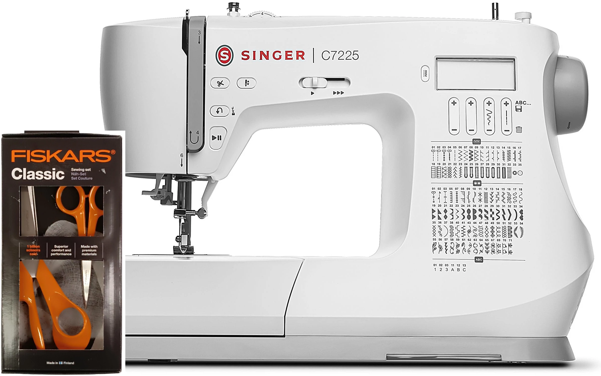 Singer C7225 varrógép +  AJÁNDÉK FISKARS OLLÓSZETT